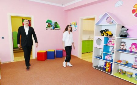 Heydər Əliyev Fondunun təşəbbüsü ilə Şamaxıda inşa olunan körpələr evi-uşaq bağçası istifadəyə verilib