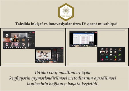 “İbtidai sinif müəllimləri üçün keyfiyyətin qiymətləndirilməsi metodlarının öyrənilməsi” layihəsi uğurla yekunlaşdı.